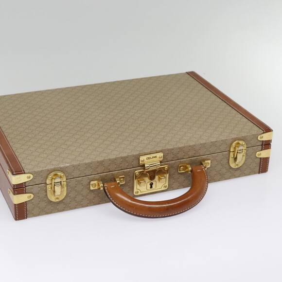 CELINE Macadam Canvas Attache Case Beige Brown Gold - Picture 7 of 16